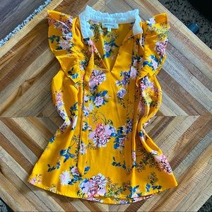 Monteau yellow floral blouse